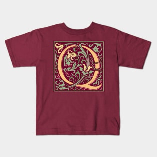 William Morris Vintage Letter Q Kids T-Shirt